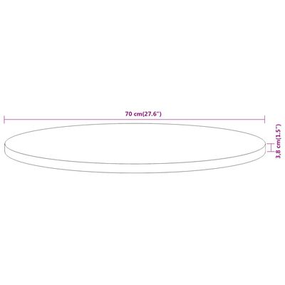 vidaXL Mizna plošča Ø70x3,8 cm okrogla trdna akacija