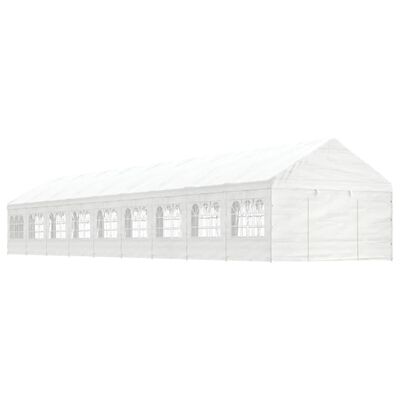 vidaXL Paviljon s streho bel 20,07x4,08x3,22 m polietilen