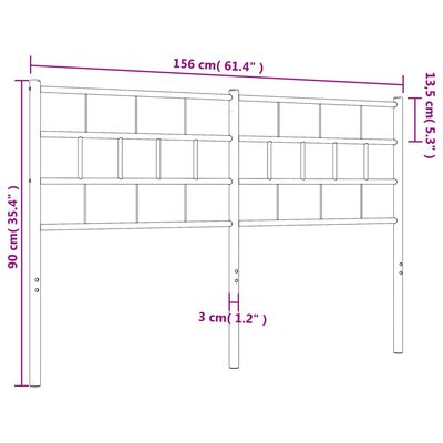 vidaXL Kovinsko vzglavje belo 150 cm