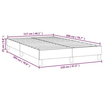 vidaXL Posteljni okvir roza 120x200 cm žamet