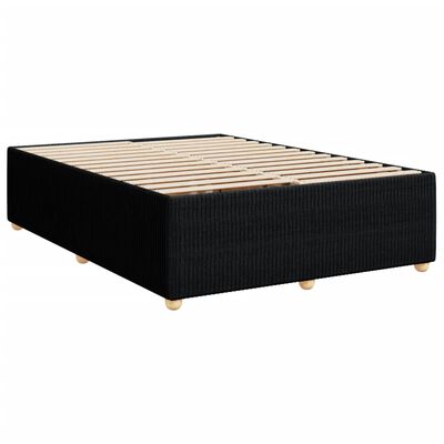 vidaXL Box spring postelja z vzmetnico črna 140x200 cm blago