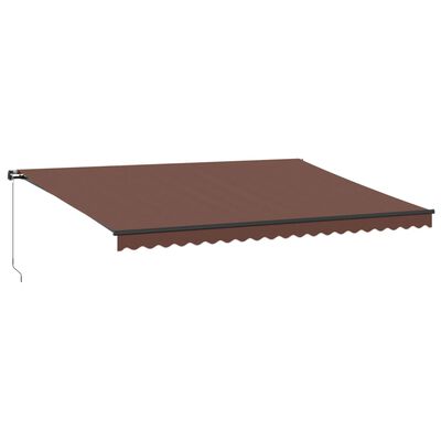 vidaXL Ročno zložljiva tenda rjava 500x350 cm