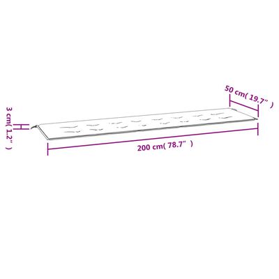 vidaXL Blazina za vrtno klop svetlo zelena 200x50x3 cm oxford tkanina