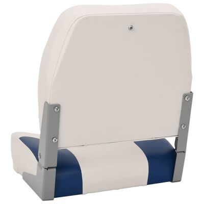 vidaXL Zložljiv sedež za čoln z modro-belo blazino 4 kosi
