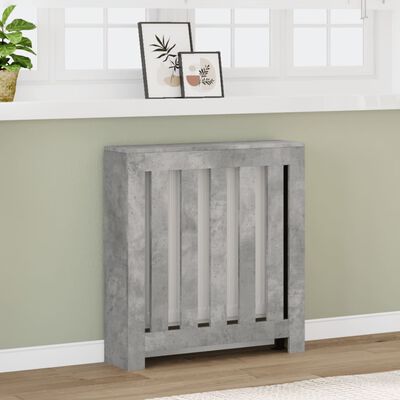 vidaXL Pokrov za radiator betonsko siv 78x20x82 cm inženirski les