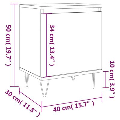 vidaXL Nočna omarica 2 kosa sonoma hrast 40x30x50 cm inženirski les