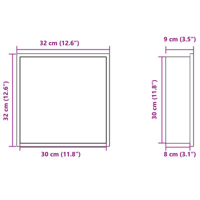 vidaXL Niša za tuš kabino brušeno zlato 32x32x9 cm nerjaveče jeklo