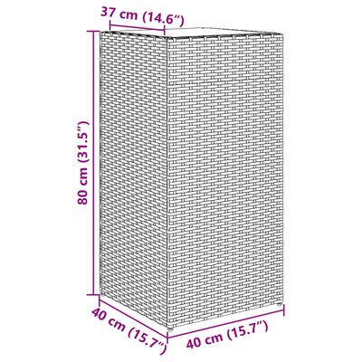 vidaXL Vrtna korita 2 kosa črna 40x40x80 cm poli ratan