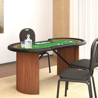 vidaXL Poker miza za 10 igralcev s pladnjem zelena 160x80x75 cm