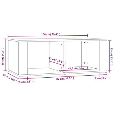 vidaXL Klubska mizica rjav hrast 100x50x36 cm inženirski les