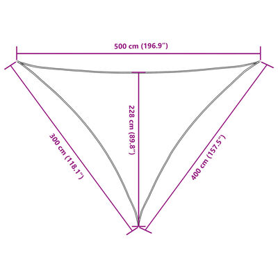 vidaXL Senčno jadro oksford blago trikotno 3x4x5 m črno