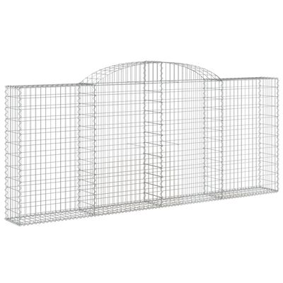 vidaXL Obokane gabion košare 4 kosa 300x30x120/140 cm pocinkano železo