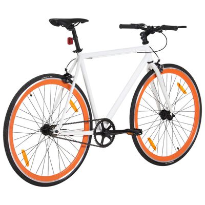 vidaXL Kolo z eno prestavo belo in oranžno 700c 51 cm