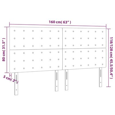 vidaXL Posteljno vzglavje 4 kosa kapučino 80x5x78/88 cm umetno usnje