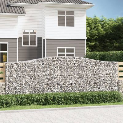 vidaXL Obokane gabion košare 15kosov 400x50x140/160cm pocinkano železo