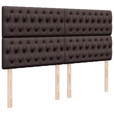 vidaXL Box spring postelja z vzmetnico temno rjav 200x200 cm blago