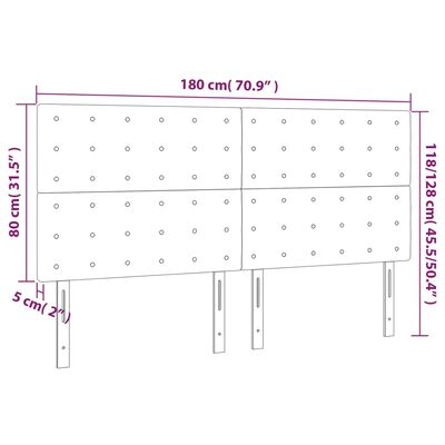 vidaXL LED posteljno vzglavje modro 180x5x118/128 cm blago