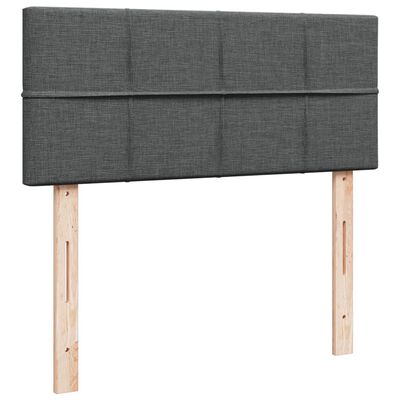 vidaXL Box spring postelja z vzmetnico temno siva 120x190 cm blago