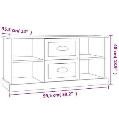 vidaXL TV omarica črna 99,5x35,5x48 cm inženirski les