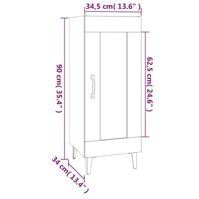 vidaXL Komoda betonsko siva 34,5x34x90 cm konstruiran les