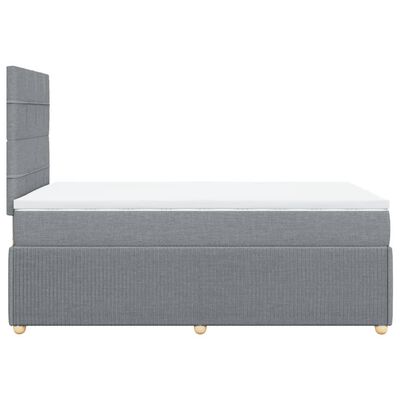 vidaXL Boxspring postelja z vzmetnico svetlo siva 120x190 cm blago