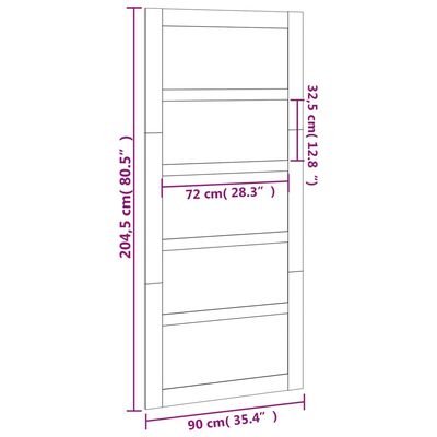 vidaXL Hlevska vrata 90x1,8x204,5 cm trdna borovina