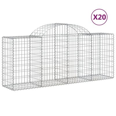 vidaXL Obokane gabion košare 20 kosov 200x50x80/100 cm cinkano železo