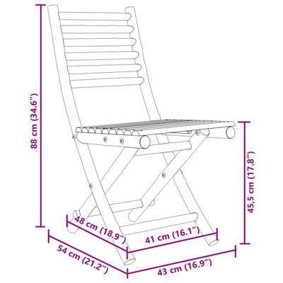 vidaXL Zložljivi vrtni stoli 8 kosov 43x54x88 cm bambus