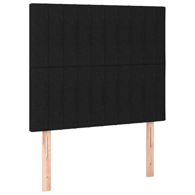 vidaXL LED posteljno vzglavje črno 100x5x118/128 cm blago