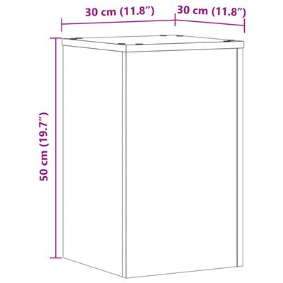 vidaXL Stojalo za rastline 2 kosa rjavi hrast 30x30x50 cm inž. les