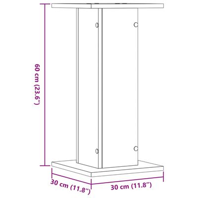 vidaXL Stojalo za rastline 2 kosa siva sonoma 30x30x60 cm inž. les