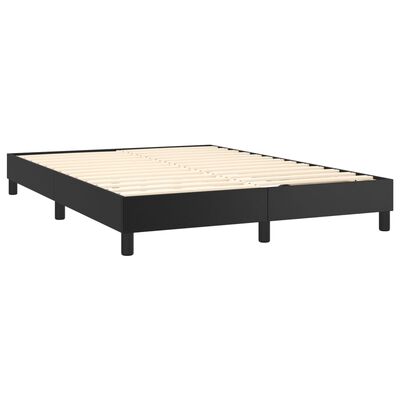 vidaXL Box spring postelja z vzmetnico črn 140x200 cm umetno usnje