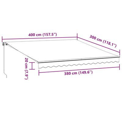 vidaXL Avtomatsko zložljiva tenda rjava 400x300 cm