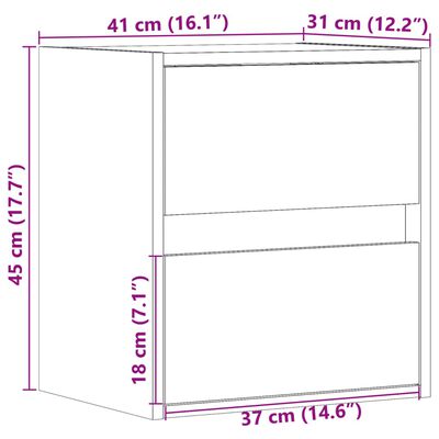 vidaXL Stenska TV omarica z LED lučkami siva sonoma 41x31x45 cm