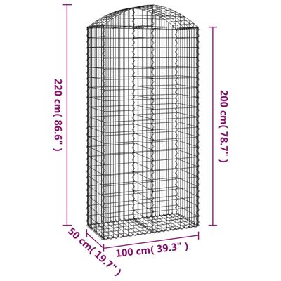 vidaXL Obokana gabonska košara 100x50x200/220 cm pocinkano železo