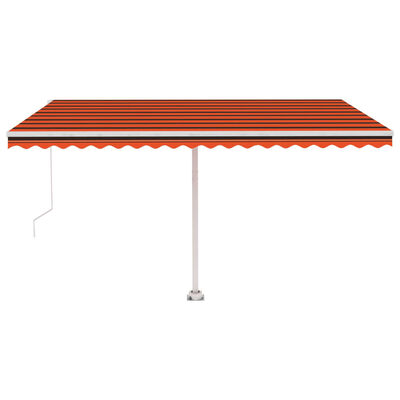 vidaXL Prostostoječa ročno zložljiva tenda 450x350 cm oranžna/rjava