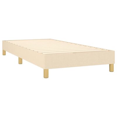 vidaXL Box spring postelja z vzmetnico krem 80x200 cm blago