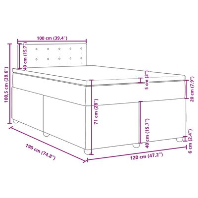 vidaXL Boxspring postelja z vzmetnico svetlo siva 120x190 cm blago