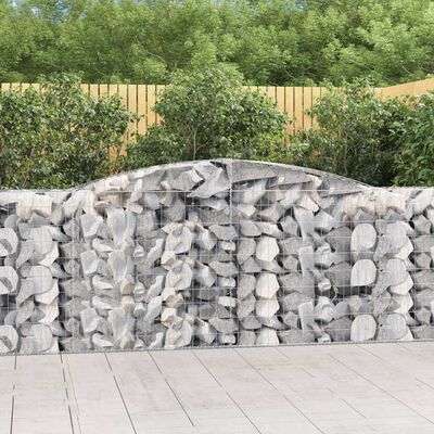 vidaXL Obokane gabion košare 3 kosi 400x50x100/120cm pocinkano železo