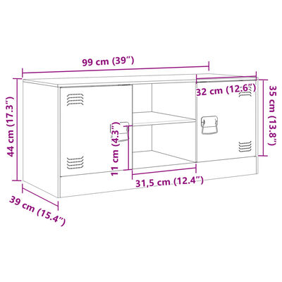 vidaXL TV omarica antracitna 99x39x44 cm jeklo