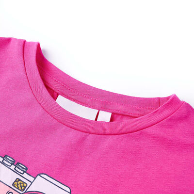 Otroška majica s kratkimi rokavi temno roza 104