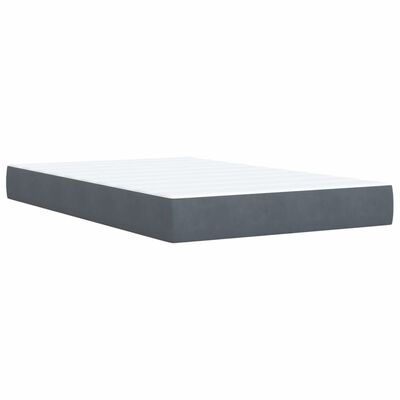 vidaXL Box spring postelja z vzmetnico temno siva 120x200 cm žamet