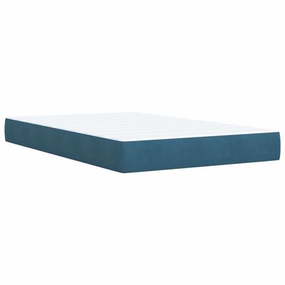 vidaXL Box spring postelja z vzmetnico temno moder 120x190 cm žamet