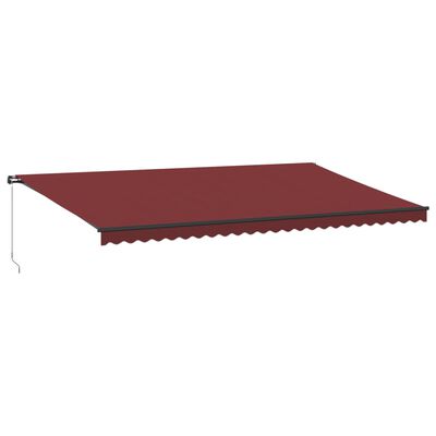 vidaXL Ročno zložljiva tenda bordo 600x350 cm