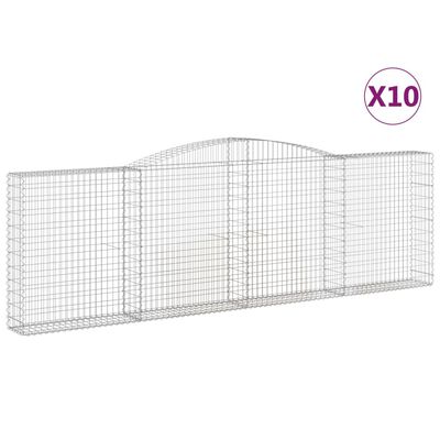 vidaXL Obokane gabion košare 10kosov 400x30x120/140cm pocinkano železo