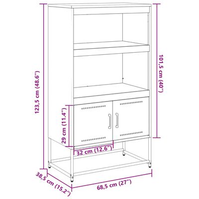 vidaXL TV omarica antracitna 100,5x39x60,5 cm jeklo