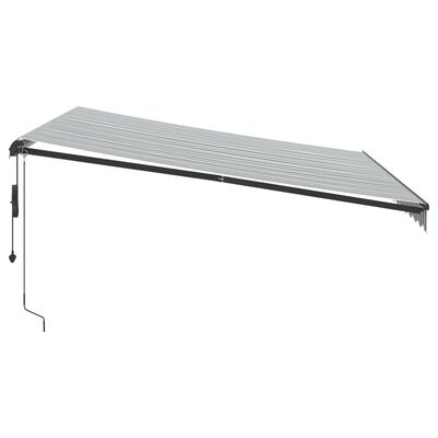 vidaXL Avtomatsko zložljiva tenda z LED antracit in bela 450x350 cm