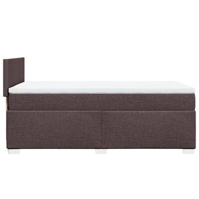 vidaXL Box spring postelja z vzmetnico temno rjava 100x200 cm blago