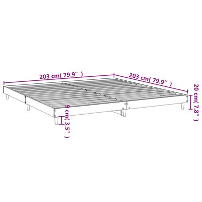 vidaXL Posteljni okvir bel 200x200 cm inženirski les