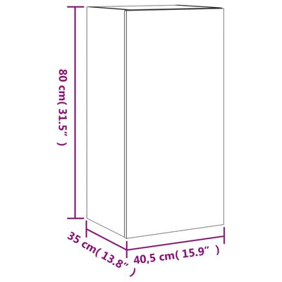 vidaXL Stenska TV omarica z LED lučkami bela 40,5x35x80 cm